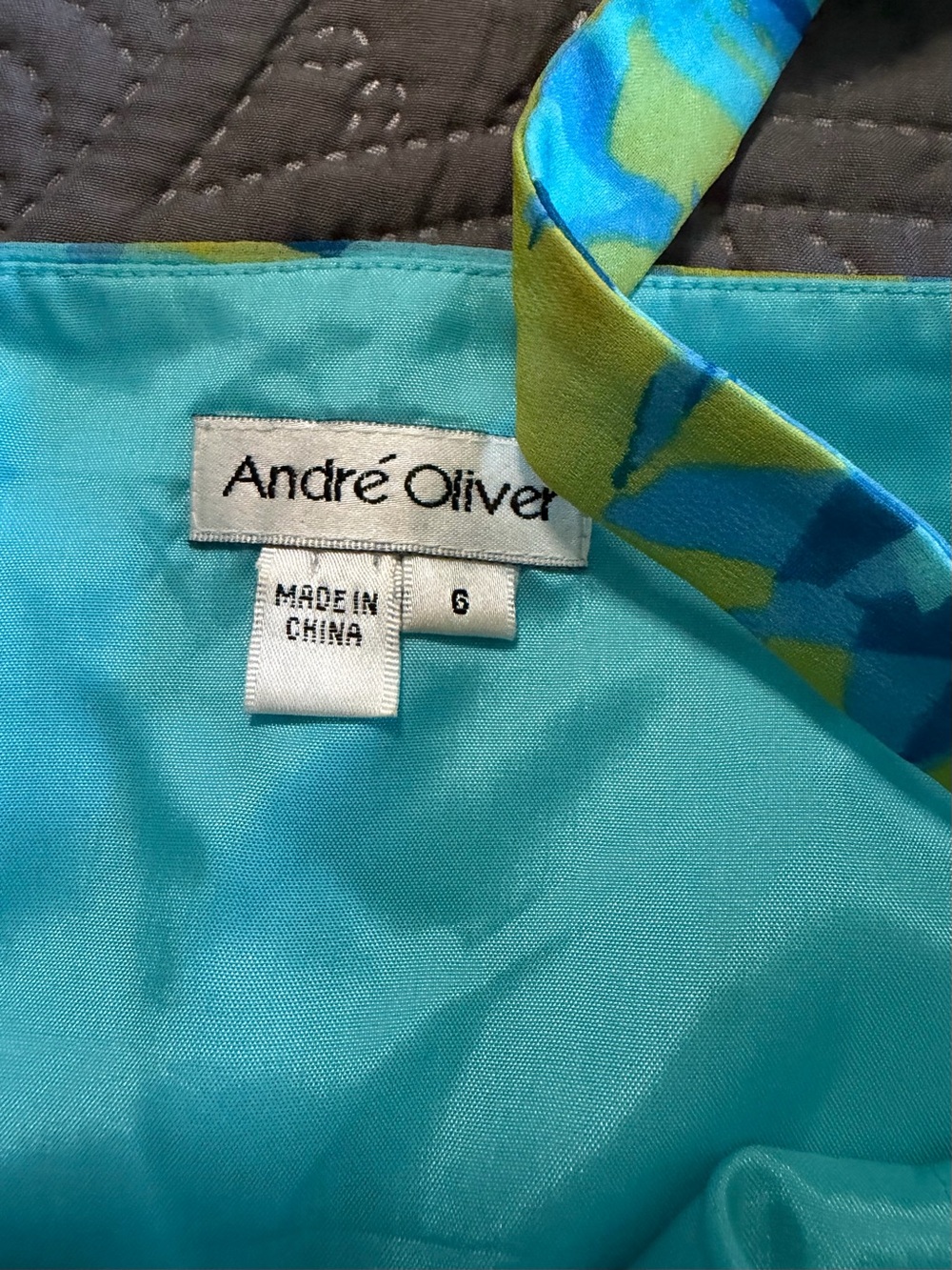 Bright Turquoise & Yellow Patterned top - Picture 2 of 5